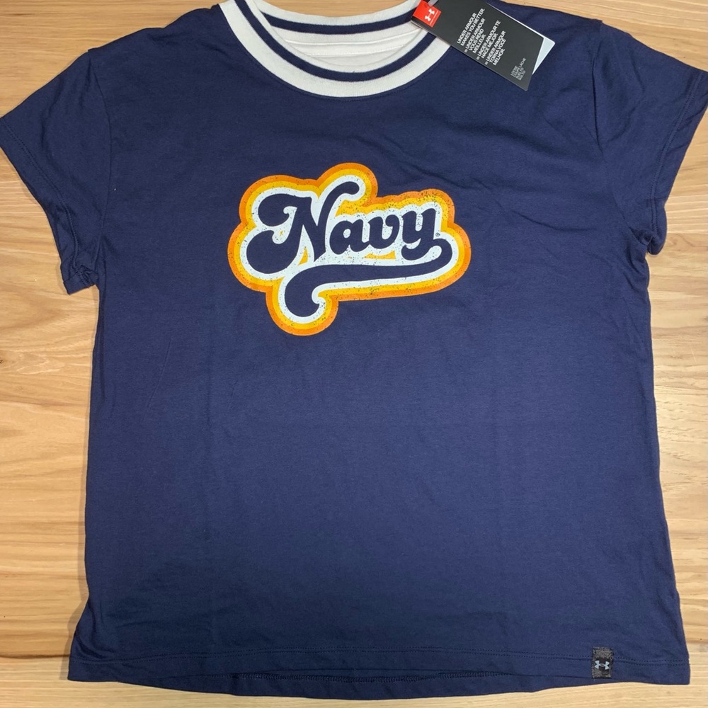 Under Armour Youth XL Navy t-shirt!  Cool and funky of course!